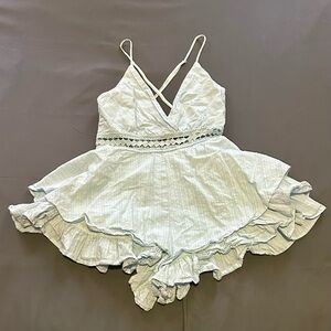Light Blue Ruffled Romper